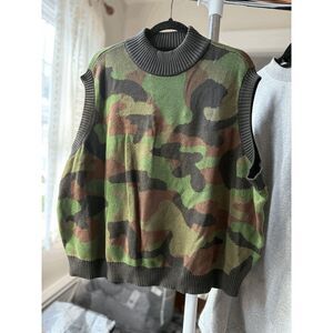 NWT Fashion to Figure Camo Sleeveless Sweater